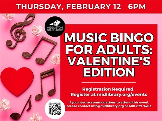 Music Bingo for Adults: Valentine's Edition